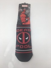 Deadpool Bioworld Crew Socks Licensed Marvel Comics Sock Sz 10-13 Shoe Sz 8-12