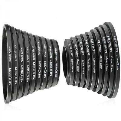 K&F CONCEPT 18 PIECES FILTER RING ADAPTER SET, CAMERA LENS FILTER METAL Stepping Rings Kit