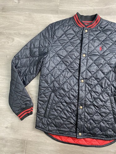 Polo Ralph Lauren Jacket Quilted Bomber Insulated Black Youth XL (18-20) - Picture 2 of 10