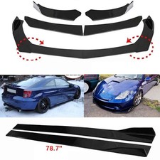 Front Bumper Spoiler Body Kit78.7 Side Skirts Glossy Black For Toyota Celica