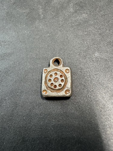 Vintage Cold Iron Ritual Pendant • Himalayan Protective Amulet • Openwork Sacre