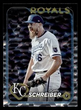 #US60 John Schreiber 2024 Topps Update Silver Crackle Foilboard