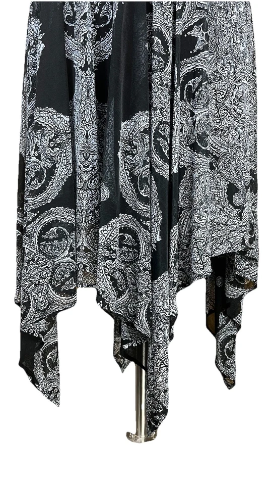 INC International Concepts (Sz PM) Pull On Skirt Liquid Handkerchief Hem Black - Image 3 of 4