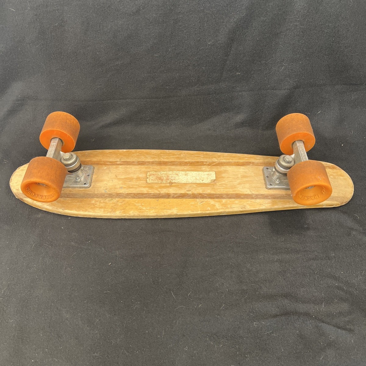 Vintage 1970's PRO CLASS Kicktail Wood Skateboard w Track Force