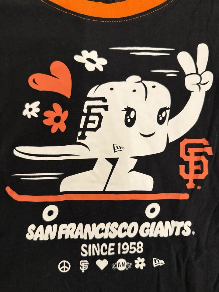 New Era San Francisco Giants MLB Baseball Black Orange T-Shirt Women’s XL 1X New - Image 2 of 4