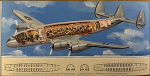1952 AIR FRANCE LOCKHEED CONSTELLATION CUT AWAY BROCHURE VINTAGE