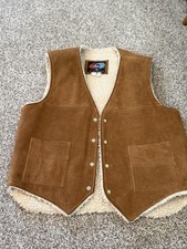 VTG Trailmaster sherpa lined genuine leather vest size Large
