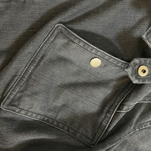 Lauren Ralph Lauren Black Shimmer Denim Faux Fur Collar Jacket Womens Sz Small - Bild 15 von 15