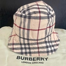 BNWT Burberry Women's Cotton Canvas Check Bucket Hat Beige Retails: $480