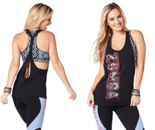 Zumba More Zumba Tied Up Tank Top - Black ~ XS  S  M  L  XL ~ New! Free Ship!