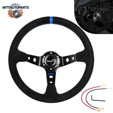 Universal 350mm 14 Deep Dish Racing Drifting Steering Wheel With Suede Leather
