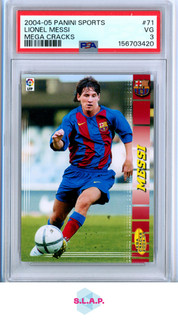 LIONEL MESSI FC BARCELLONA 2004 05 PANINI SPORT MEGA CRACKS 71 PSA 3