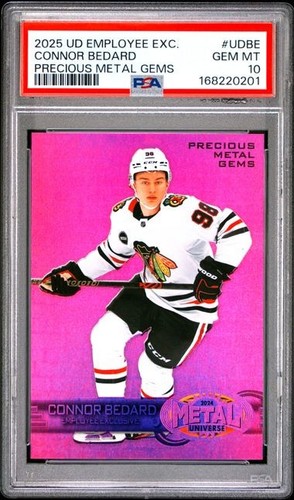 2025 UD Employee Exclusive Connor Bedard Precious Metal Gems PMG #UDBE PSA 10