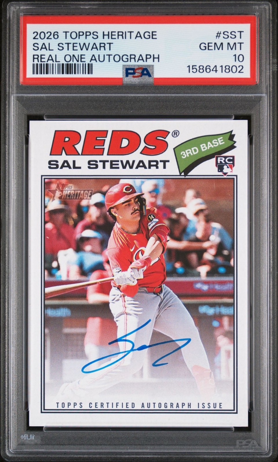 2026 Topps Heritage Sal Stewart Real One Auto Rookie RC #ROA-SST PSA 10 Gem Mint