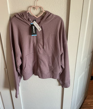 DKNY Women s Purple Full Zip Hooded Hoodie w/...
