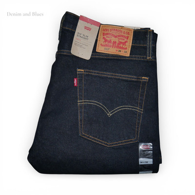 Levi's 513 Slim Straight Jeans Mens Size 36X32 Super Dark Rinse Denim NWT