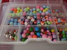 Huge Mixed Acrylic Bead Lot Bubblegum Beads Pastel Striped Jewelry Making Crafts