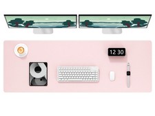 1 PCS Pink 48x17 Inch PU Leather Ultra Thin NonSlip Mouse Keyboard Desk Pad Mat