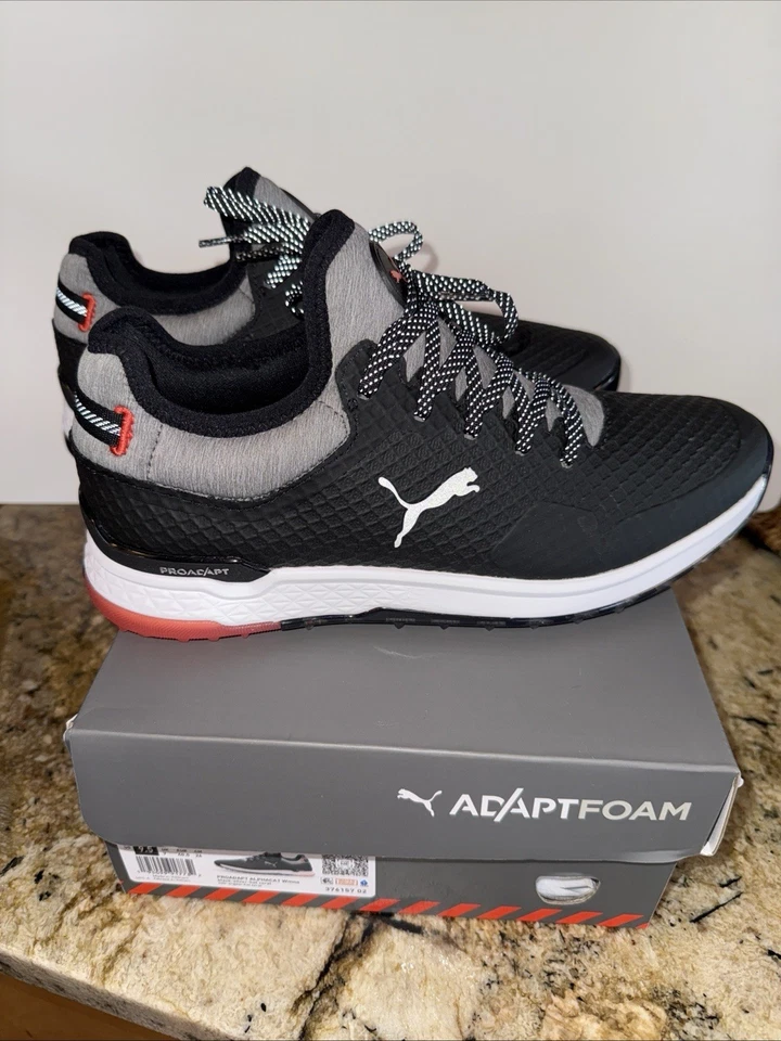 Nuevo zapato de golf para mujer Puma ProAdapt Alphacat 9 negro/plateado/coral caliente precio de venta sugerido por el fabricante 130 USD Foto 4 de 4