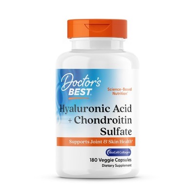 Doctor's Best Hyaluronic Acid with Chondroitin Sulfate, 180 Count (Pack of 1)