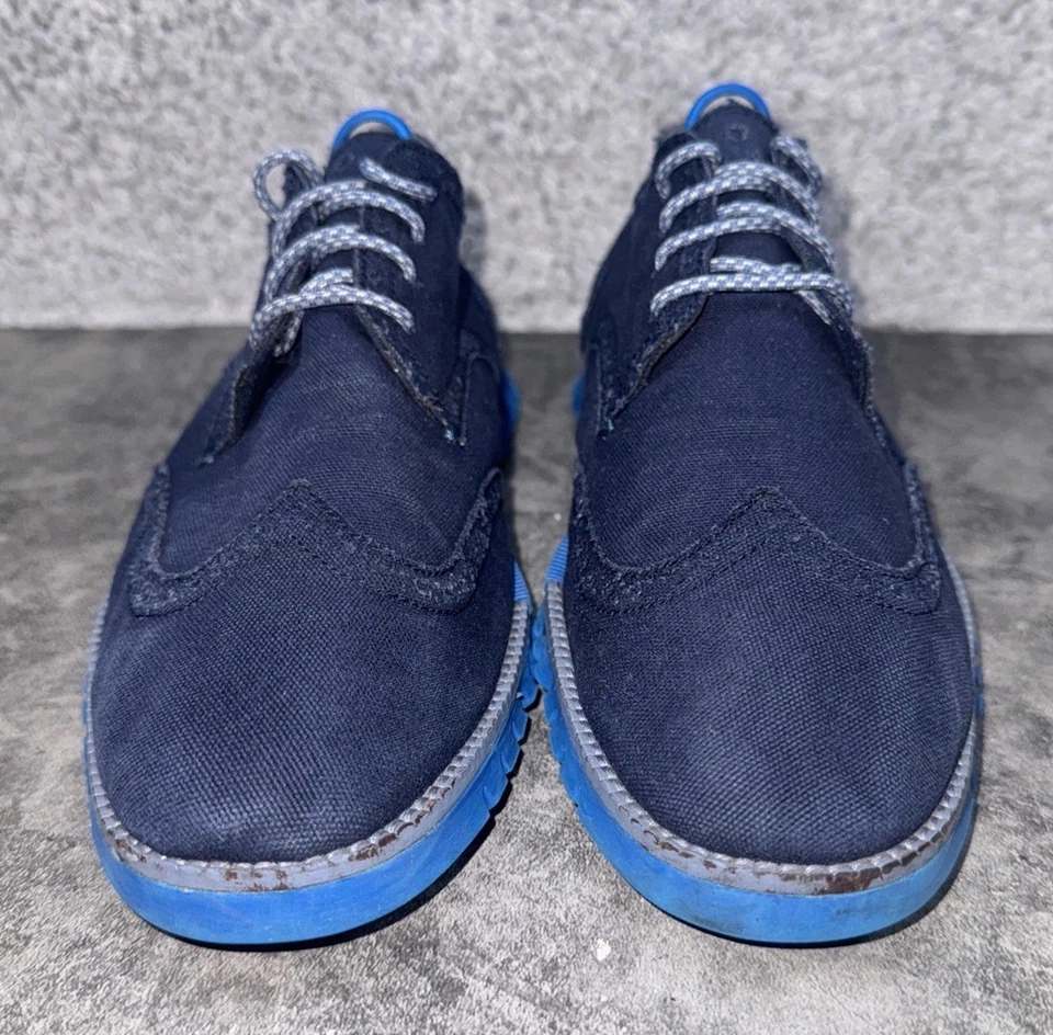 Zapatos Cole Haan Para Hombres Zero Grand OS Azul C20772 Punta de Ala Con Cordones Puntera Almendra 10M Foto 2 de 4