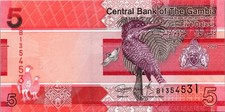 Gambia 5 Dalasis 2019, UNC, 7 Digit RADAR 1354531, P-37