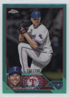 2023 Topps Chrome Aqua Refractor /199 Jacob deGrom #12 1ok6