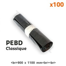 Sac poubelle noir grande taille en 160L 50µ (par 100)