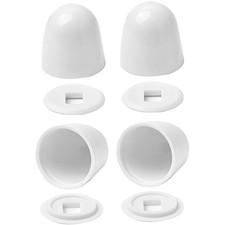 Universal Toilet Bolt Caps White Round 4pcs Decorative Push On Install Set