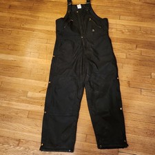 Carhartt Insulated Bibs Mens 38x32 R33 Black