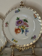 Antike handbemalte Dessertteller 7 Stück Jaeger & Co.Bavaria mit Dresden-Dekor