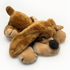 Russ Samuel The Spaniel Plush Dog Brown Laying Down Sad Eyes Hound 80s Vtg 14  