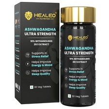 Healeo Nutrition Ashwagandha Ultra Strength Tablets, 30 Tablets