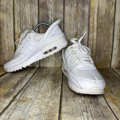 Nike Air Max 90 Flyease Triple White Sneakers Mens Sz 9 CU0814-102