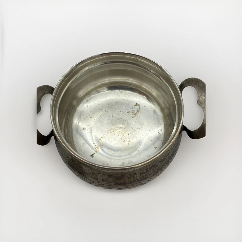 Antique Russian c1880 84 Silver Sugar Bowl with Lid Gilt Wash Hallmarked 264g - Image 4 of 4