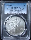 2006-W Silver American Eagle Dollar - PCGS SP 70 - Burnished - 20th Anniversary