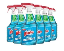 Windex Pack of 6 Glass and Window Cleaner Spray Bottle, Original Blue, 23 fl oz