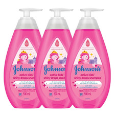 Johnson's Active Kids Shiny Drops Shampoo 500ml - 3 PACK