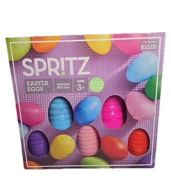 Spritz Target Easter Eggs 200 Count Refillable Plastic BPA Free Mixed