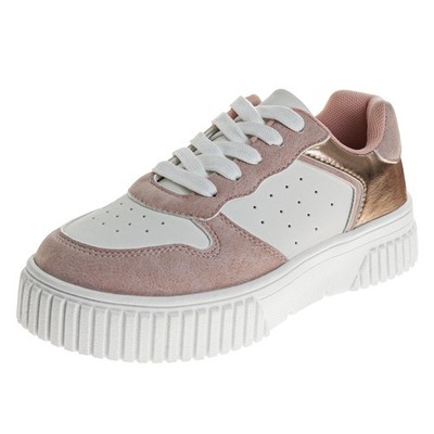 Josmo Kids Girl Sneakers Lace Up Casual Platform Shoes - Pink (Size 4 Big Kid)