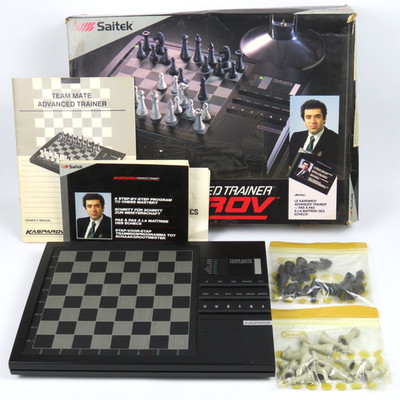 1990 Complete Vintage Kasparov Team Mate Advanced Trainer Chess Computer Saitek