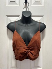 Urban Outfitters Women's Juniors Brown Virgo Twist Front Cami Size Large