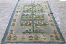 Vintage Traditional Handmade Beautiful Swedish Kilim Floor Rug Carpet 247X169 cm