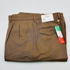 Vintage Vivara by Emilio Pucci 100 Wool Mens Brown Dress Pants 36R NWT Unhemmed