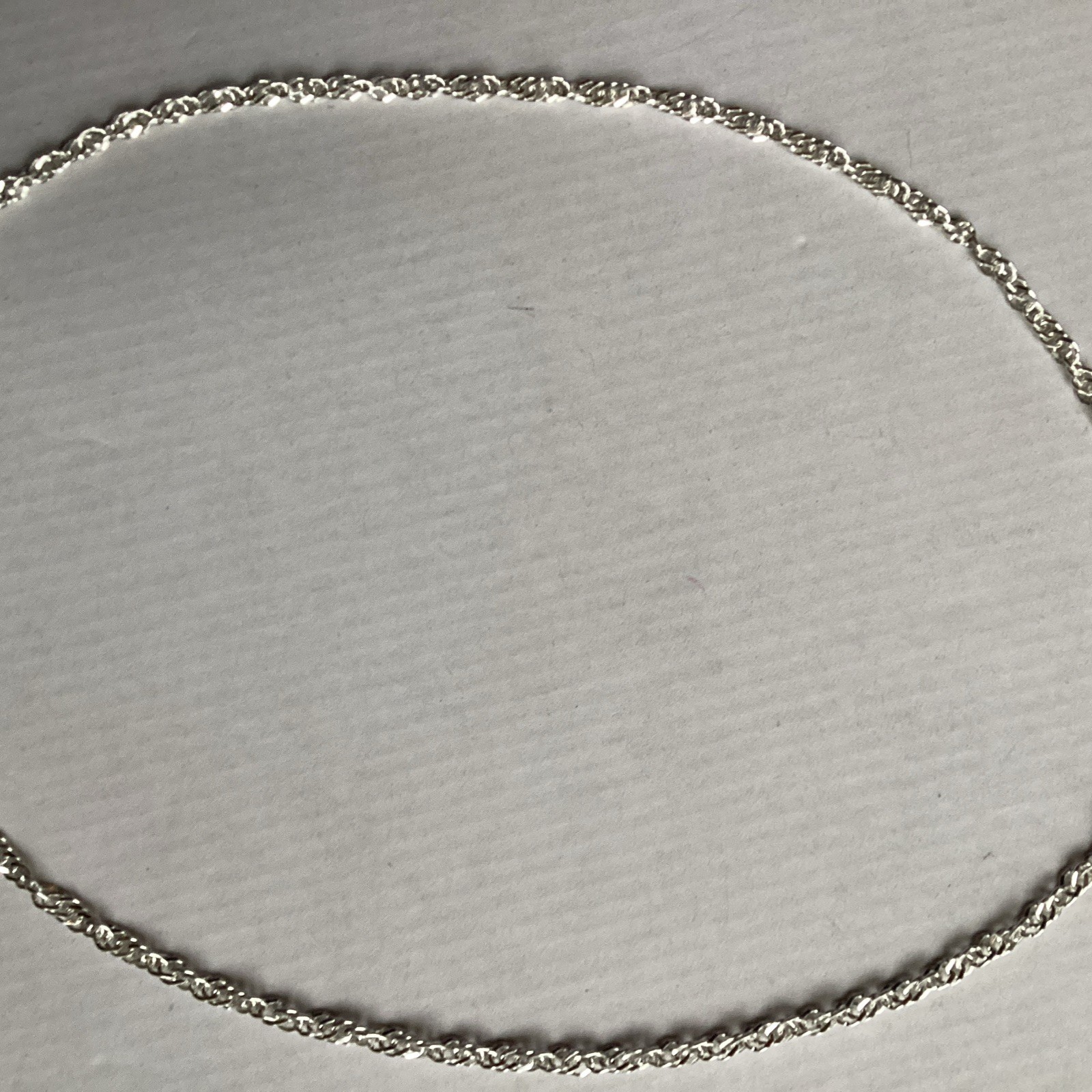 Vintage Sterling Silver 16 In. Rope Chain Necklace Signed “Italy 925” & “SU” 5gm