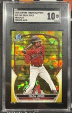 Druw Jones 2023 Bowman Chrome Sapphire Prospect Yellow /50 #BCP-249 SCG 10