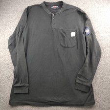 Bocomal FR Shirt Long Sleeve Henley Size XL Mens Black Cat2 Flame Fire Resistant