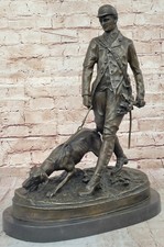 Sar Militare Cane Hunter Tracker Fox Hunt Club Bronzo Marmo Statua Art Nr