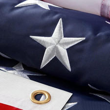 American Flag 4 x 6 ft Heavy Duty Outdoor US Flag High Wind, Embroidered Stars