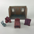 MARX TIN Litho NEWLYWEDS Bedroom + Accessories No. 191 - 1920's/1930's